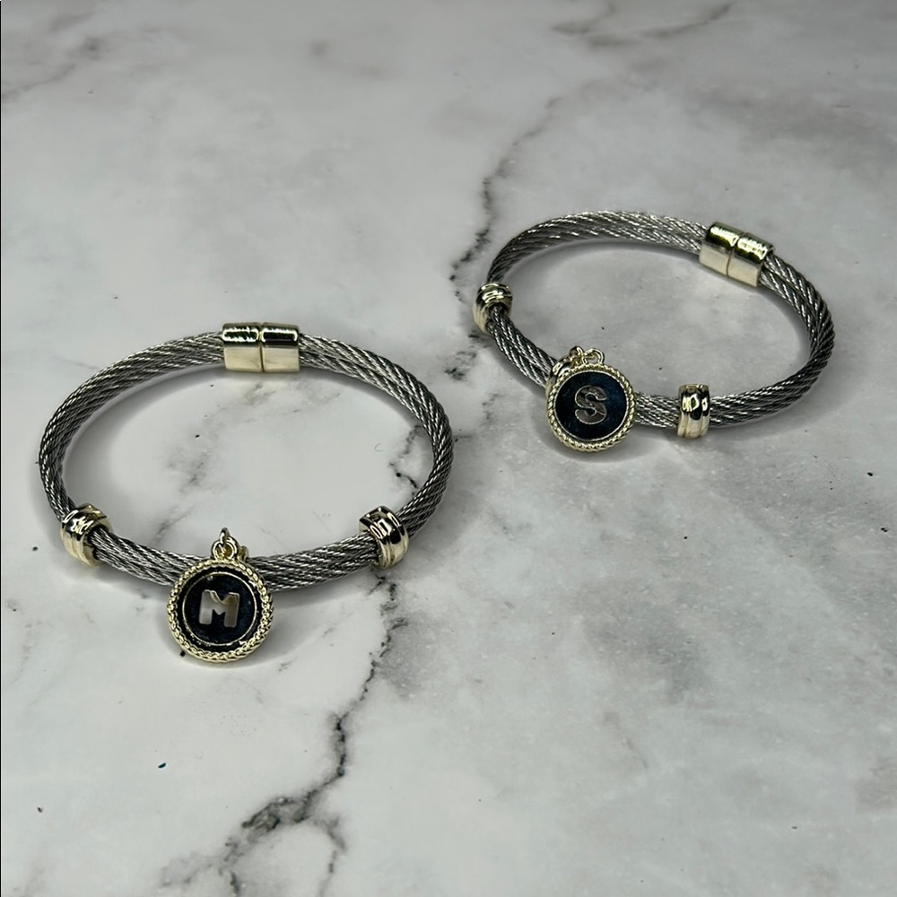 Silver Initial Charm Bracelets - image 4
